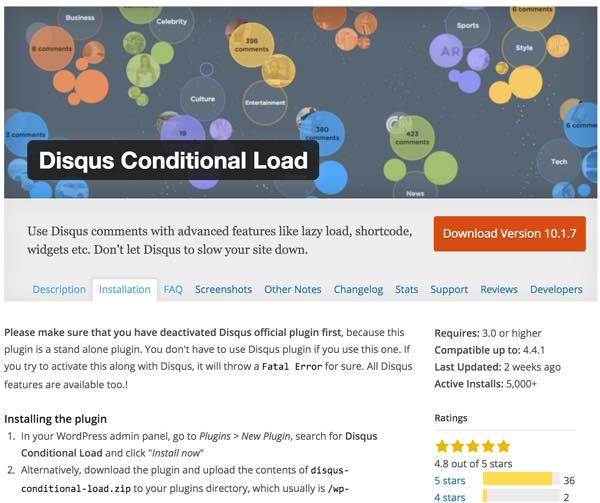 PageSpeed Disqus Conditional Load Plugin